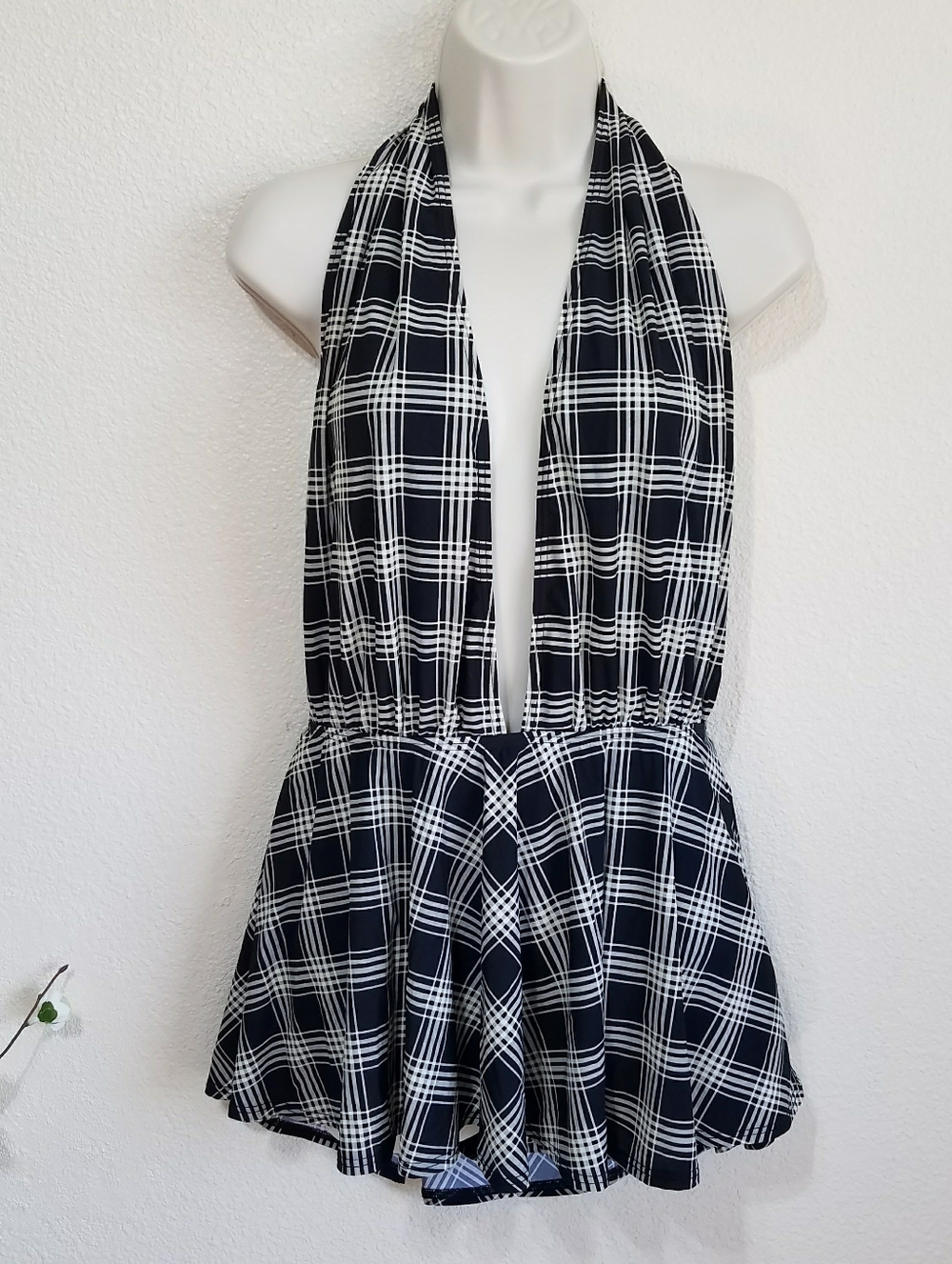Michael Kors Skater Plaid One Piece Swimsuit